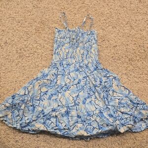 Janie and Jack Blue and Cream Dress